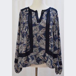 Abercrombie & Fitch Women's Size XS Dark Blue Boho Top Blouse Shirt